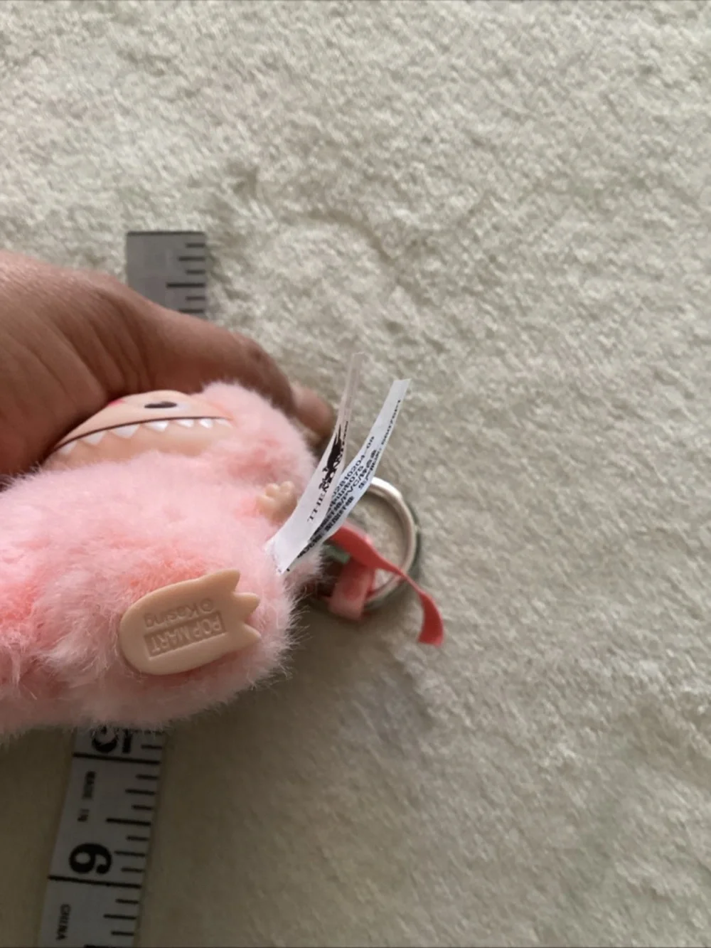 Plush Pink Bunny Keyring Pet Toy Accessory